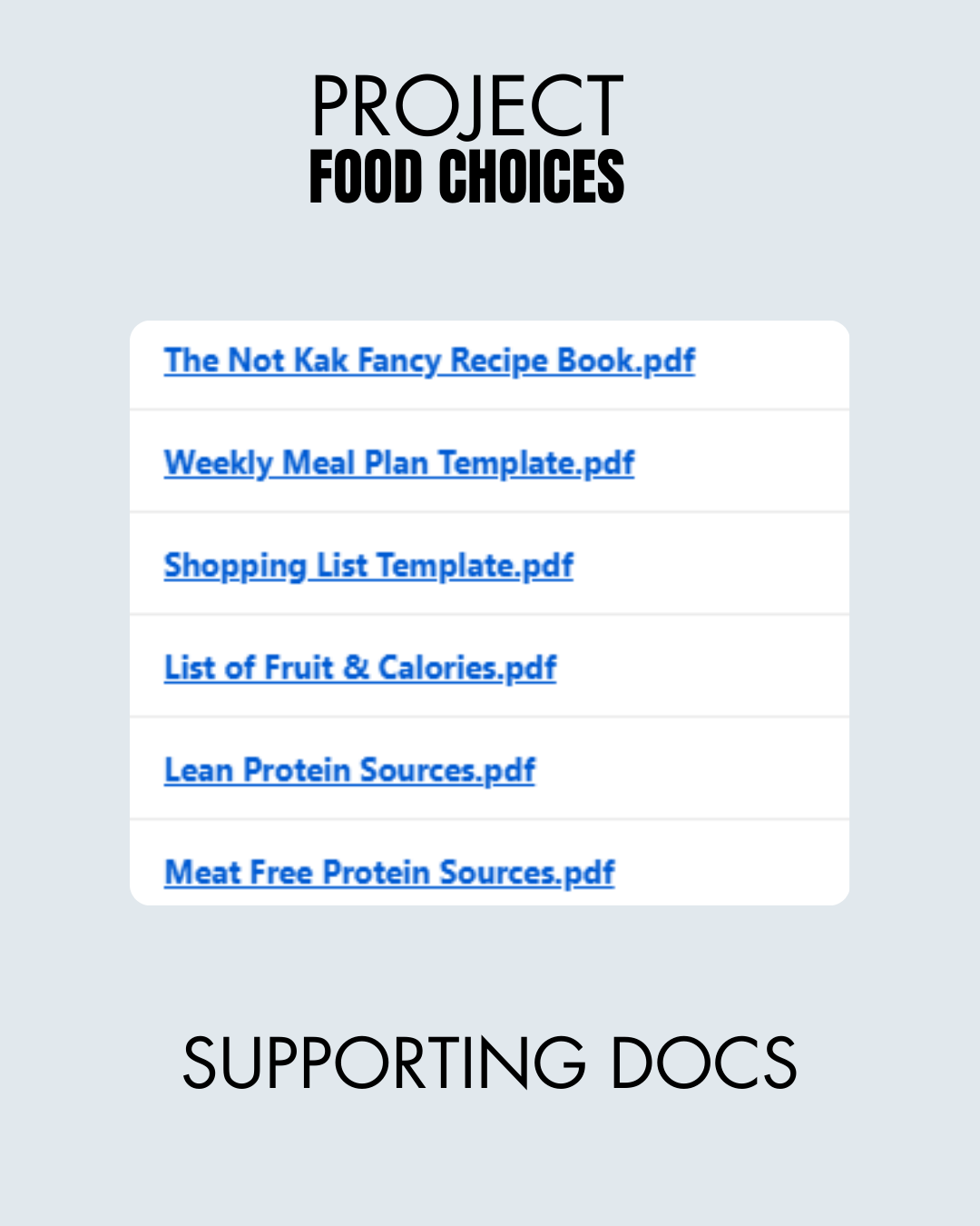 Project Food Choices Digital Course